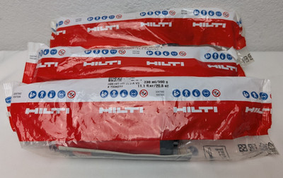 LOT OF 3 HILTI HIT-HY 200-A V3 ADHESIVE ANCHOR 11.1 fl oz #2334274 EXP. FEB 26