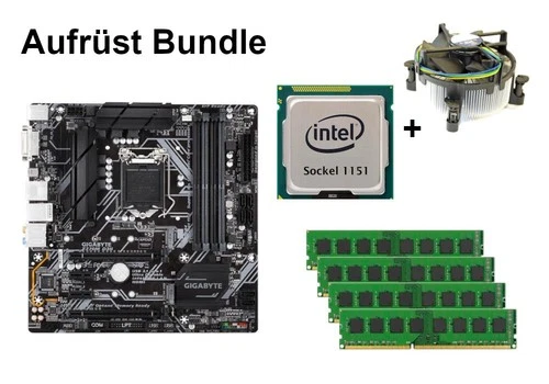 Bundle Gigabyte Z370M D3H + Intel Core i3 i5 i7 CPU + 4GB bis 32GB RAM wählbar