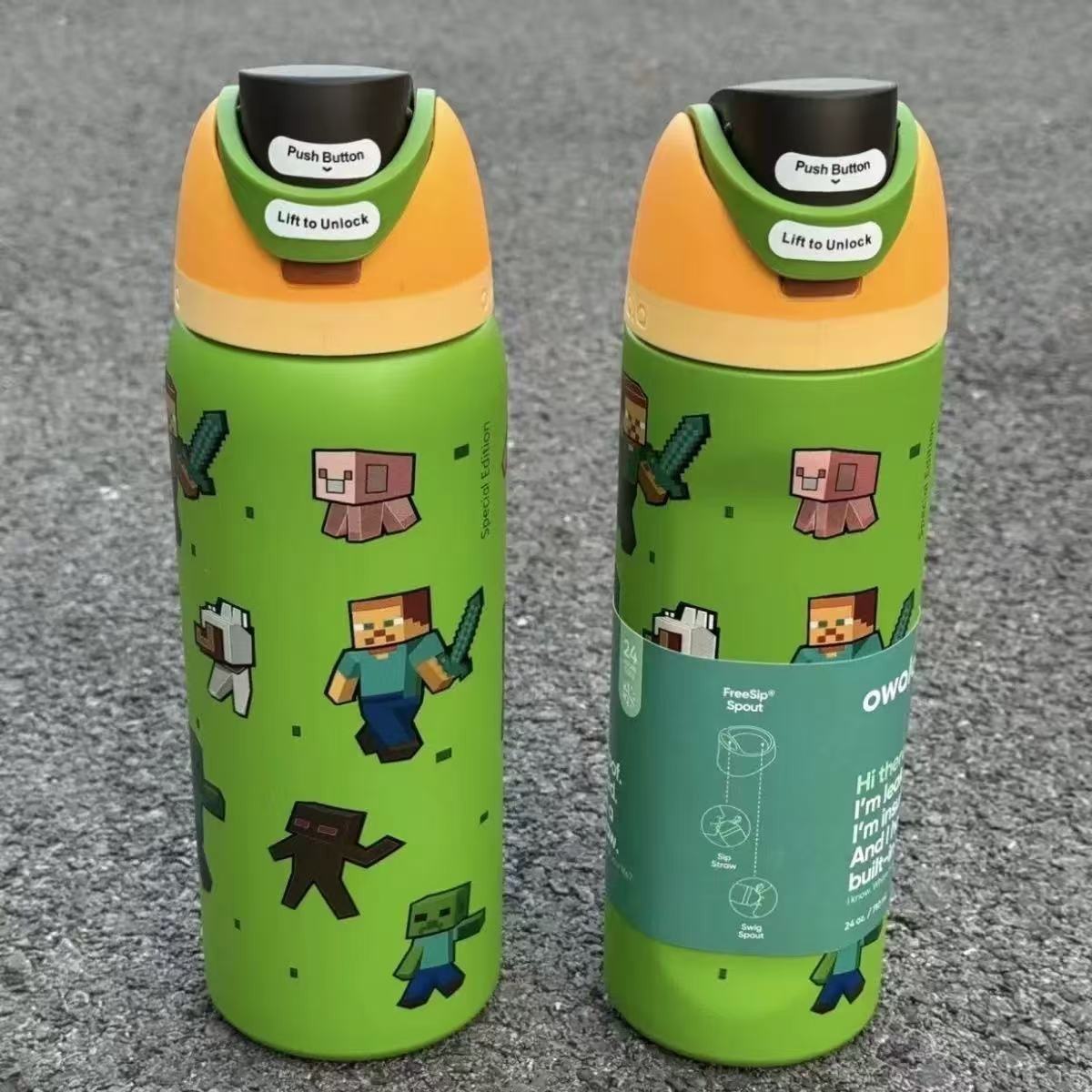 Snoopy stainless steel insulated water bottle flip lock 32oz