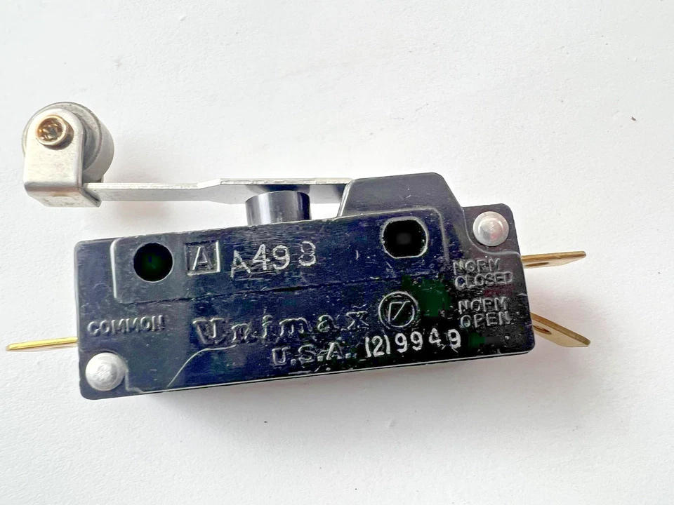 Interruptor de límite micro palanca de rodillos Unimax SPDT 15A 125/250VAC 3/4 HP hecho en EE. UU. Foto 2 de 4