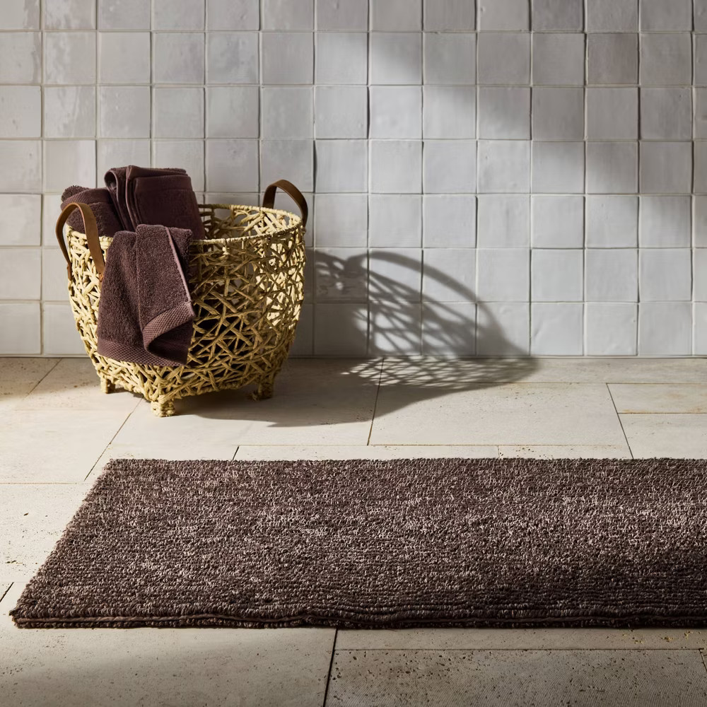 24x40 Organic Melange Reversible Bath Rug Brown - Casaluna 3090₽