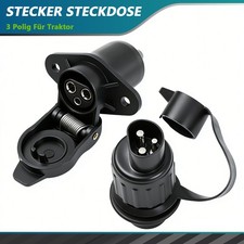 LKW Traktor Stecker Steckdose Set 3 Polig 12V 24V Wasserdicht Anh&auml;nger Adapter