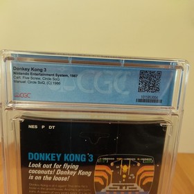 hangtab Donkey Kong 3 CIB CGC 9.2 w/ 9.6 cart rare nintendo nes VGC lot NOT wata