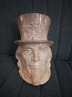 Vintage McCoy Uncle Sam Head Vase Planter Grey Brown 7.25" USA Americana