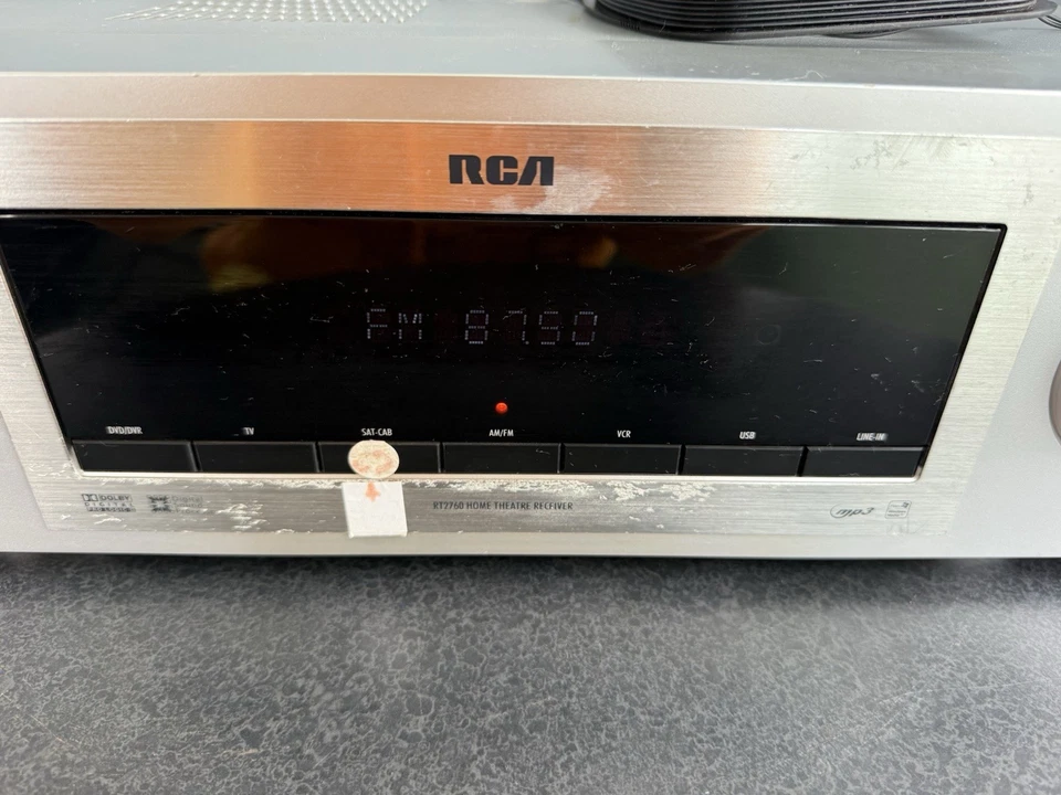 RCA RT2760 Home Theater AV Stereo Receiver 170W No Remote Powers On Silver - Image 3 of 4