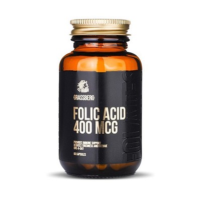 Grassberg Folic Acid 400 mcg (60 Caps) Unflavoured (90,85 EUR/kg)