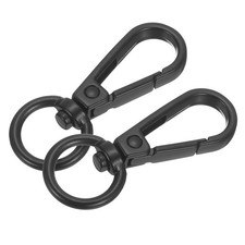 10Pcs Swivel Lobster Clasps, Push Gate Snap Hook Bag Clips 1/2", Black 