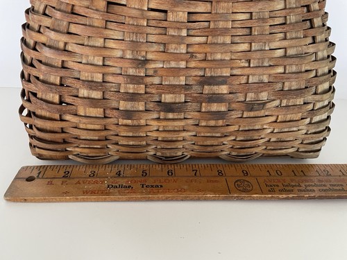 Antique fishing creel basket splint woven patina fly sports Door Decor Basket - Picture 14 of 19