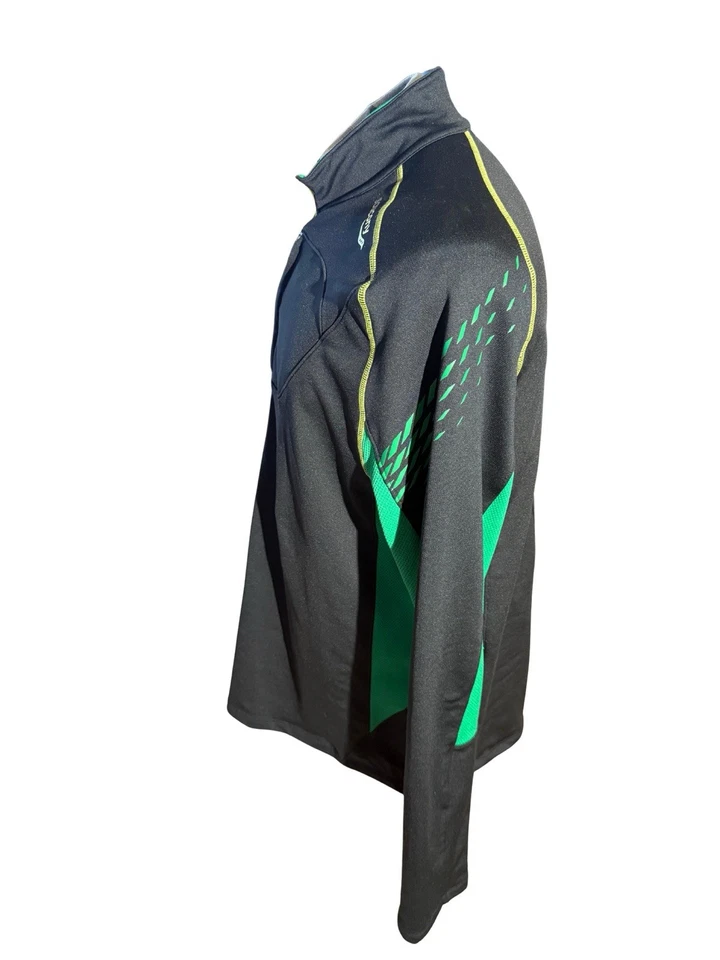 Saucony Hombre XL Cuarto Cremallera Correr Pullover Negro Verde Chaqueta Atlética 1 Foto 4 de 4