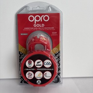 Opro Gold Mouthguard Youth & Adult Sports Dental Protection Football MMA RED