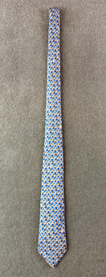 Emilio Pucci Neck Tie Geometric Pattern Multicolor 100% Silk Made In Italy