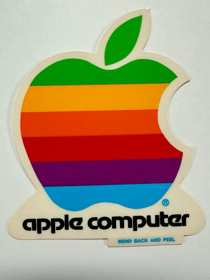Vintage Original 1980s Apple Macintosh Computer Logo Rainbow Decal Stickers (5) - Image 2 of 3