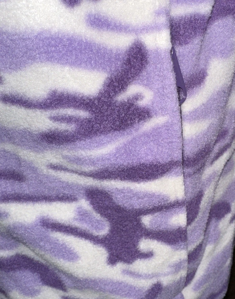 Chaqueta COLUMBIA Juvenil Talla 18/20 Camuflada Púrpura Polar Cremallera Completa con Bolsillos con Cremallera Foto 3 de 4