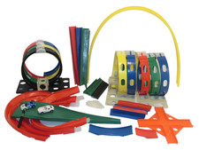 Vintage DARDA Autobahn Rennbahn Superfast Bahn Teile Sammlung Set mit Autos