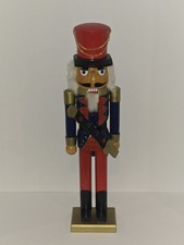 Traditional Wooden 20  Red  Blue Nutcracker with Sword Christmas Holiday Decor