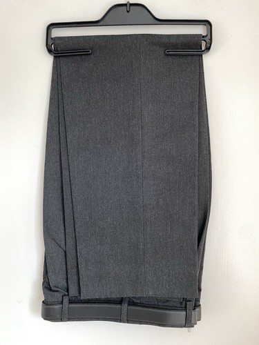 Winterbottom Senior Boys School Trousers Charcoal W27 L28 Teflon Shield & Belt - Picture 9 of 10
