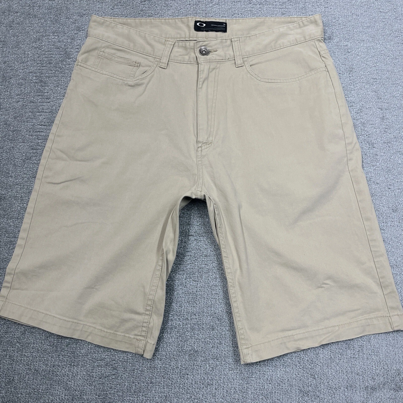 Oakley Shorts Mens Size 33 Khaki Beige Casual Chino 10” Inseam Flat Front