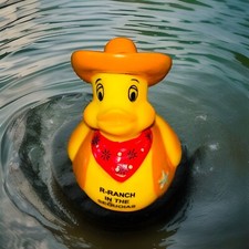 Cowboy Duck -Souvenir of R-Ranch in the Sequoias 3-1/2" T Rubber Ducky