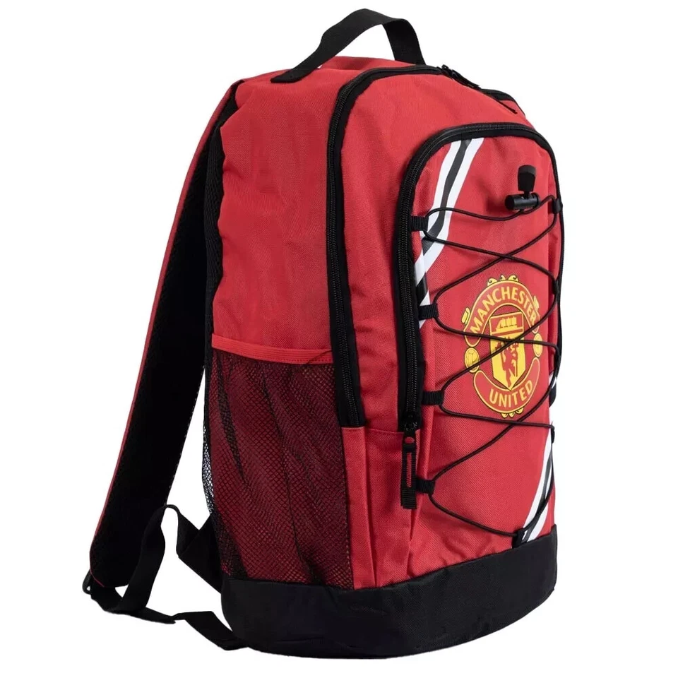Manchester United Rucksack Streifen offiziell lizenziert Geschenk Jungen & Mädchen Schultasche - Bild 3 von 4