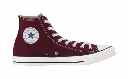 Converse All Star Hombre Hi Top Zapatillas Zapatos mandriles Borgoña Marrón  Lona | eBay