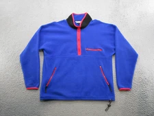 Vintage 90s Wear Guard Men's Blue Red Fleece 1/4 Zip Jacket Size L USA Made