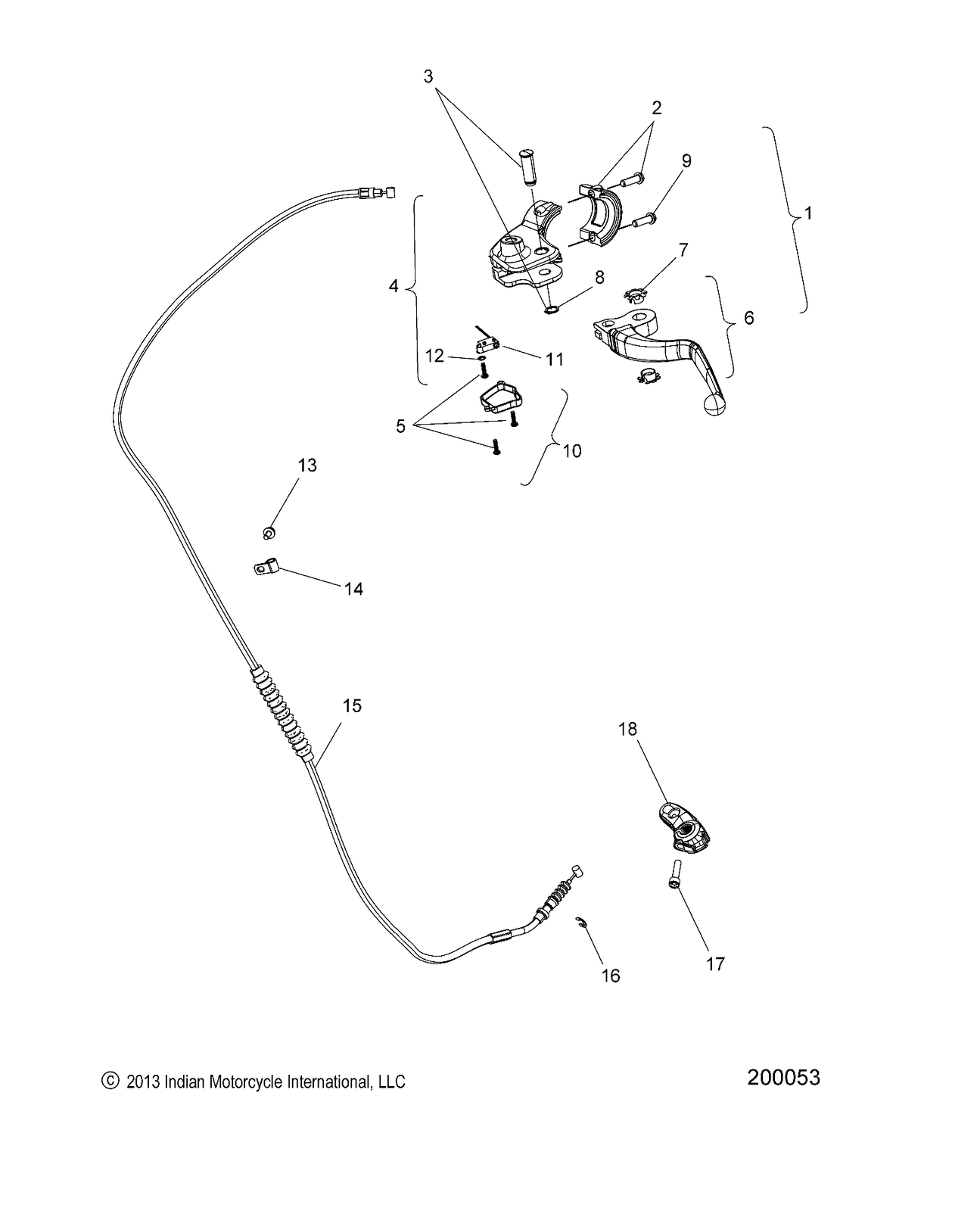 Indian Motorcycle Clutch Switch, Indian, Genuine OEM Part 4014692, Qty