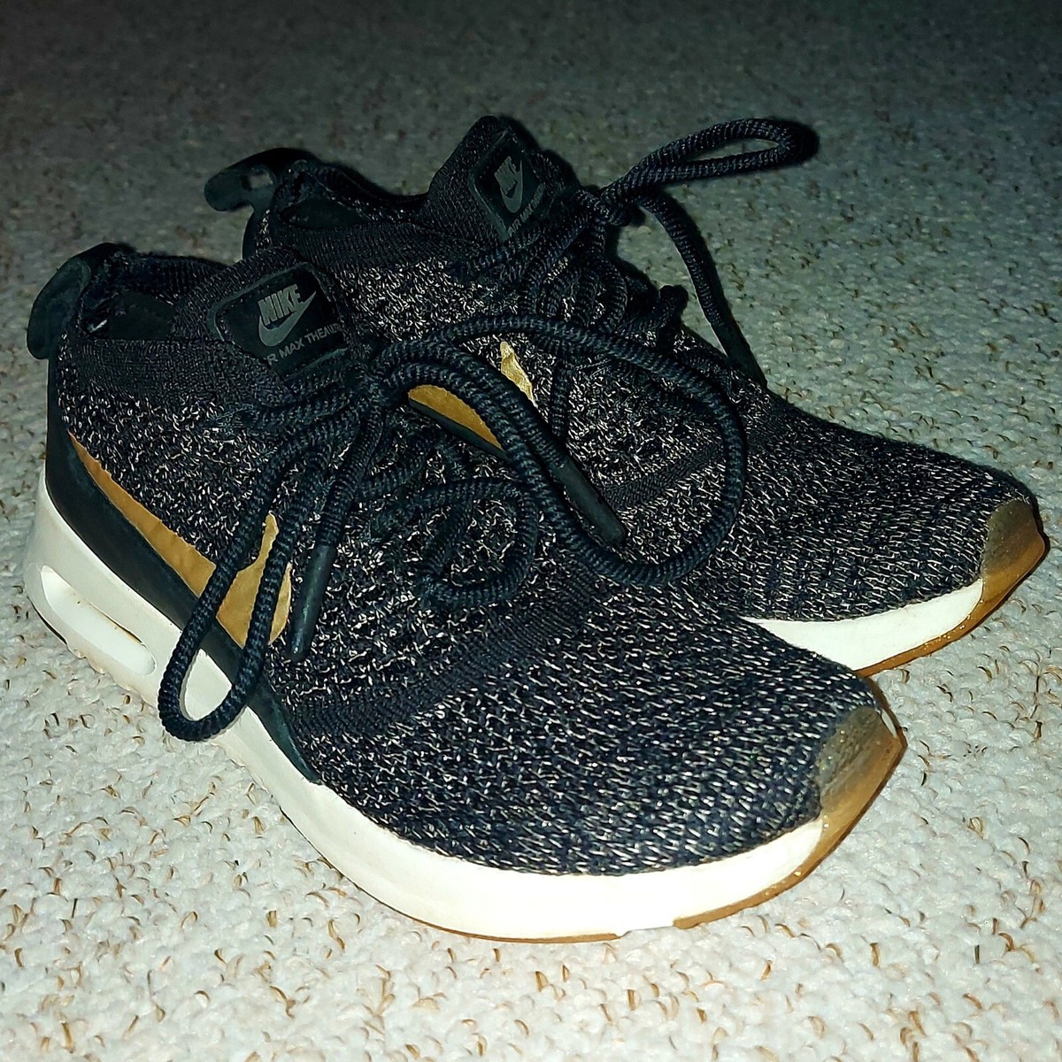 Womens Nike Air Max Thea Ultra Flyknit Metallic Gold UK 881564 001 GYM  RUNNING