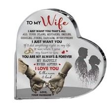 NNETM Heart Shaped Acrylic Plaque Romantic Gift Keepsake