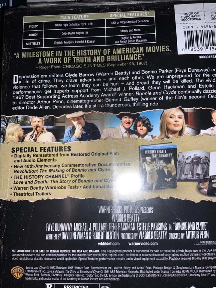 Bonnie and Clyde (Blu-ray, 1967) - Image 2 of 2
