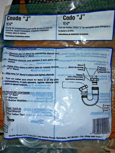 NEW WATTS 1 1/4" J-BEND PIPE CHROME PLATED BRASS New in unopened package - Picture 3 of 3