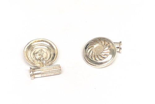 Clay Pigeon & Shotgun Cartridge 925 Silver Chain Linked Cufflinks with case - Picture 2 of 3