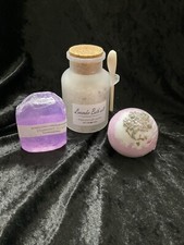 Bath Gift Set Of 3 for Women: Relaxing at Home Kit - Lavender