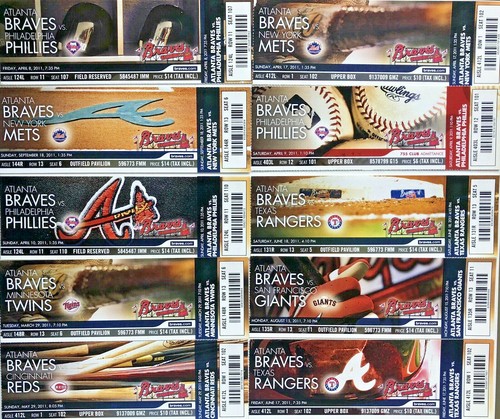 2010-2011-2012-2017 Atlanta Braves Season Ticket Stubs - Mint!!! - Picture 4 of 4
