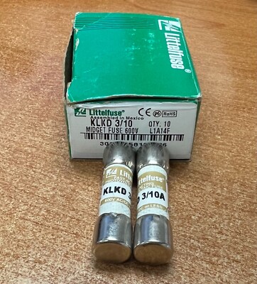 Lot of 12 (10 pc box+2) ORIGINAL Littelfuse KLKD 3/10 600Vac Time Delay Fuse NEW