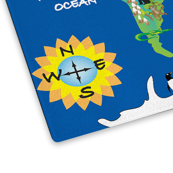 Blue Yellow Green Map Glass Chopping Board Kitchen Worktop Protector eBay