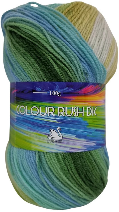 cygnet colour rush dk 5x100g pack shade 651 seafoam