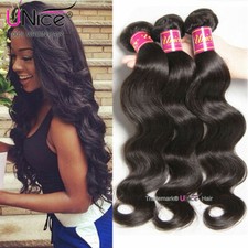 UNice 8A Peruvian Body Wave Human Hair 3 Bundles Wet Wavy Human Hair Extensions