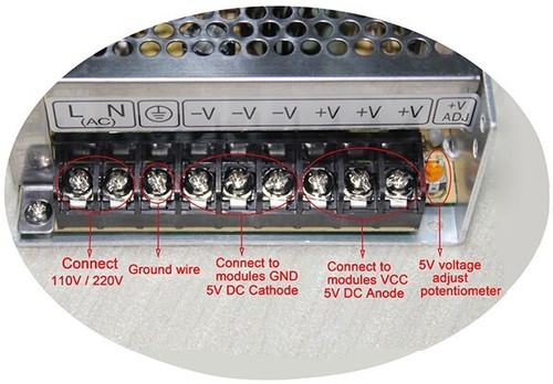 Fuente de alimentación TECHTONGDA 5V 40A con botón de ajuste para 110V y 220V totalmente nueva - Imagen 3 de 4