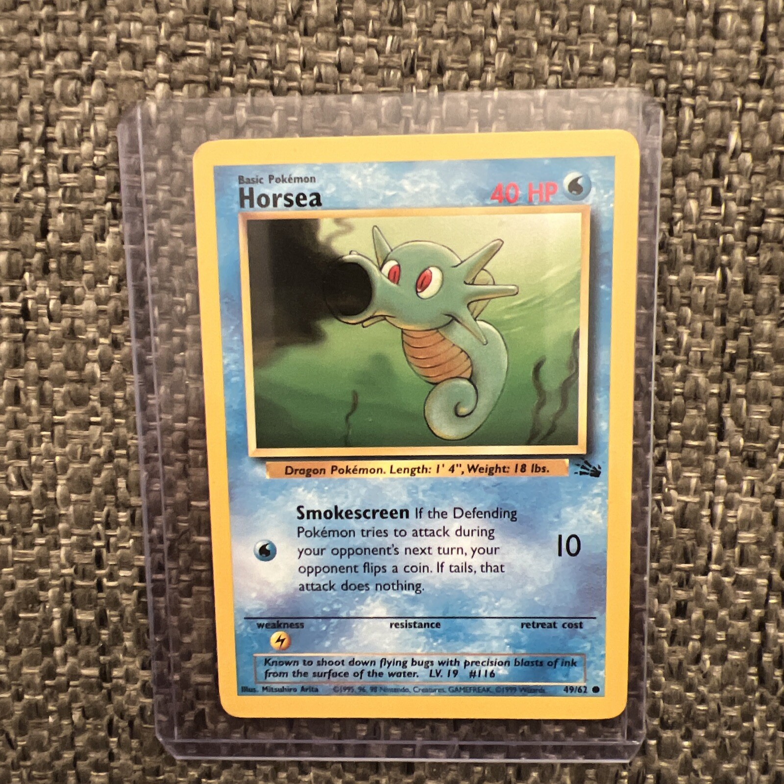 1st Edition Horsea 49/62 - 1999 Wotc Pokemon Fossil - NM/MT