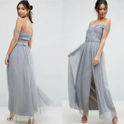 little mistress grey bridesmaid dress