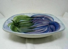 Over And Back Inc Large handpainted eggplant Porcelain Serving Platter 14 x 13”