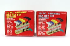 20 PC T-Handle Hex Key Metric & SAE Color Coded Set
