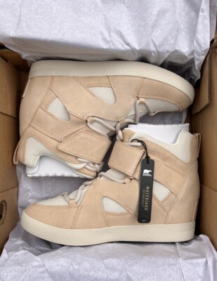 New Sorel Women's Out 'N About Sport Wedge Boot 9.5. Chalk, Nova Sand