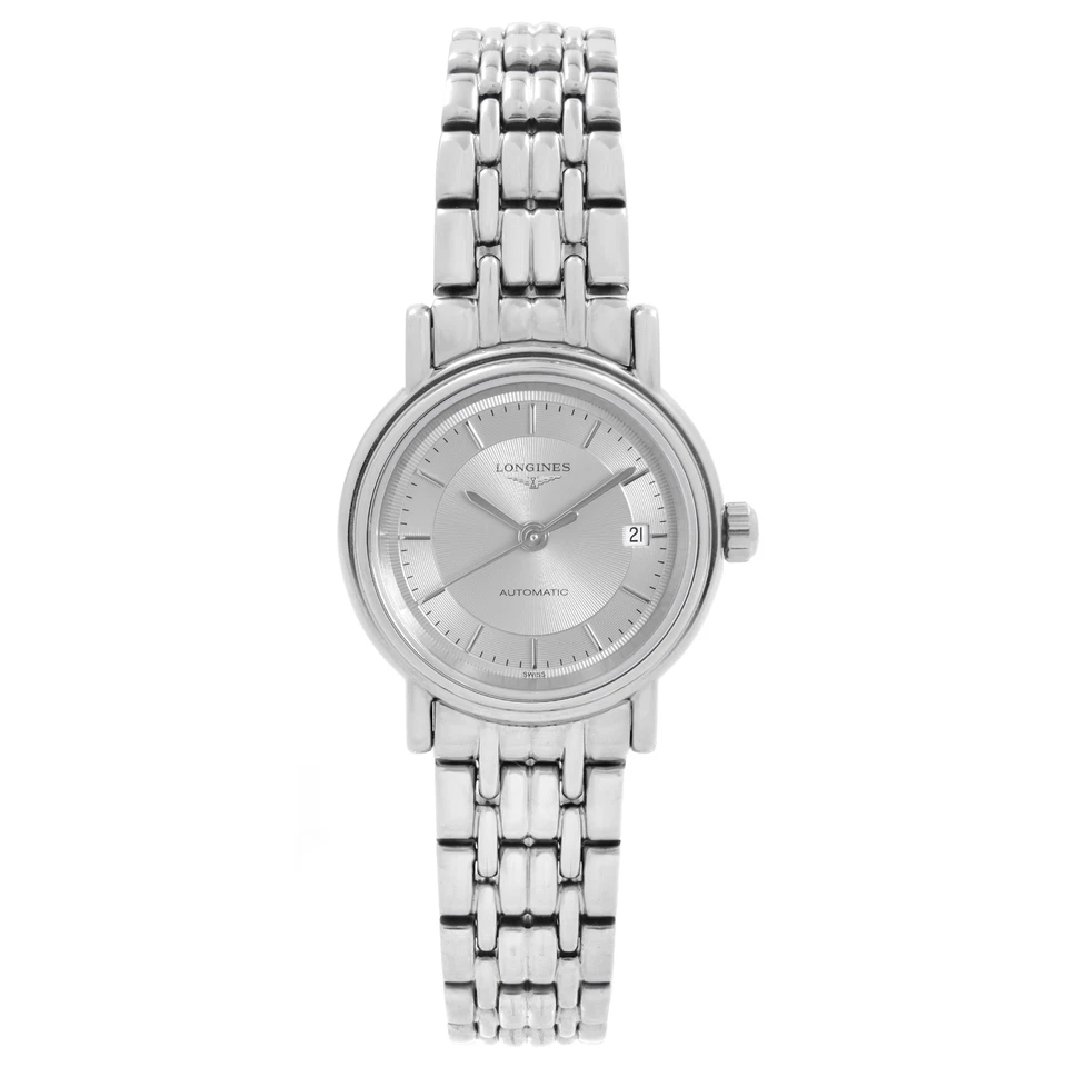 Reloj Longines Presence 25,5 mm acero esfera plateada automático para dama L4.321.4.78.6
