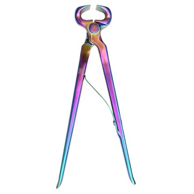 Rekhi 12'' Farrier Hoof Nippers Rainbow Plasma Coated Pre-Loaded Spring Horse...