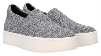 Vince Womens 10 mens 8 slip on gray Vince Womens Leather Slip On Sneakers Silver Gray Size 39.5  main image 3