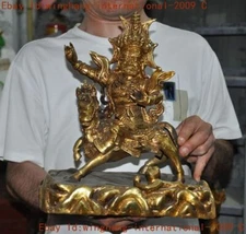 Tibet Buddhism temple bronze gilt Ma Tou Ming Wang buddha patron saint statue