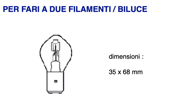 Lampadina Per Scooter MBK 50 Booster - 12V 25/25W, Doppio Filamento, Attacco BA20d - Foto 2