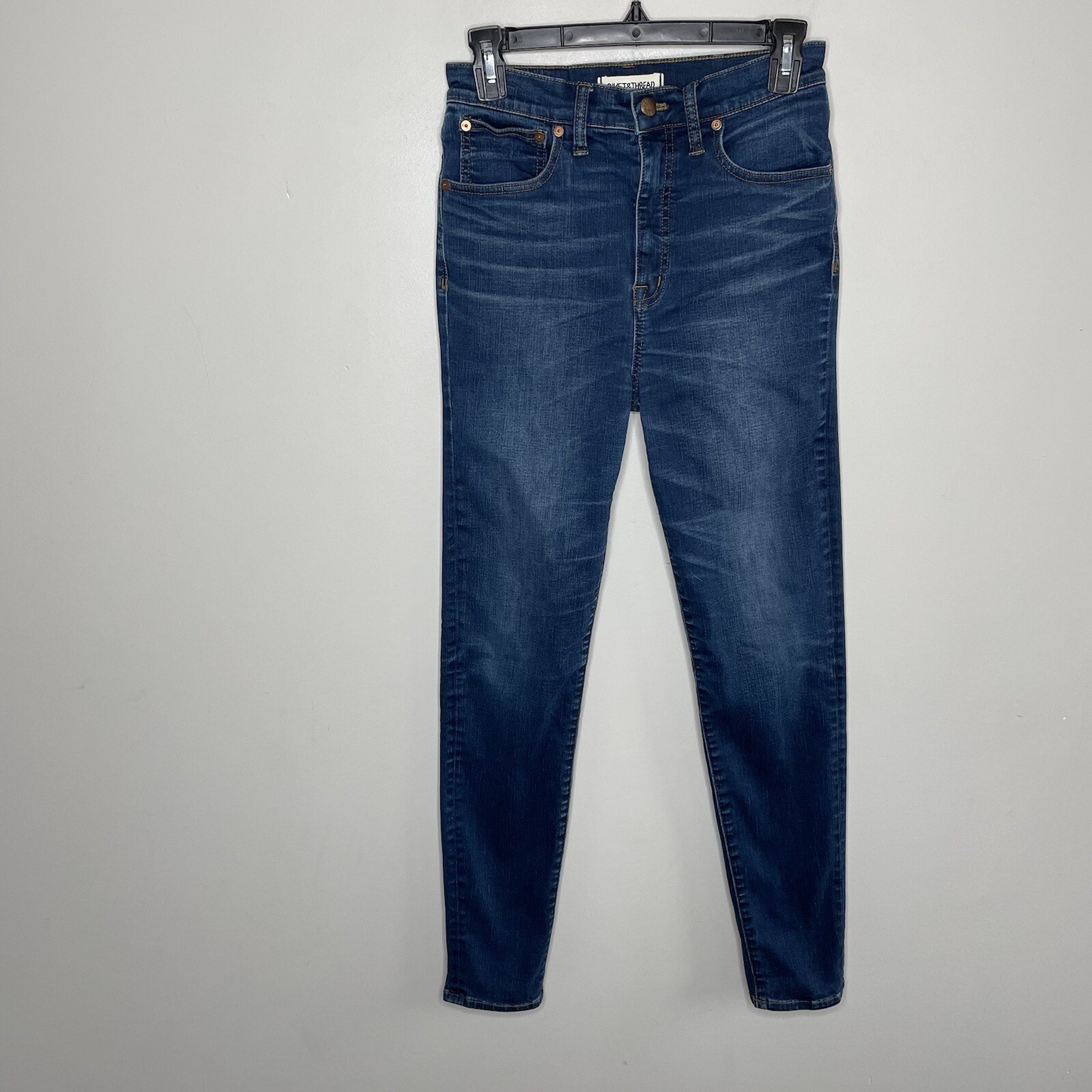 Madewell Women High-Rise Skinny Jeans 27 Distressed Denim Rivet & Thread-image