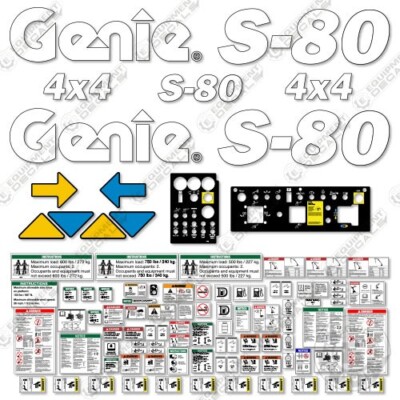 Fits Genie S-80 Decal Kit Boom Lift (SN: 3082-3577) 7 YEAR OUTDOOR 3M VINYL!